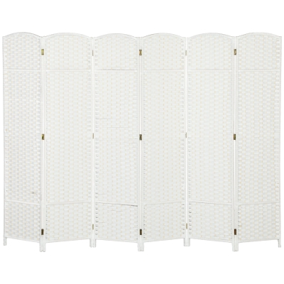 HOMCOM Séparateur 6 Panneaux Pliable Blanc pour Salon/Bureau