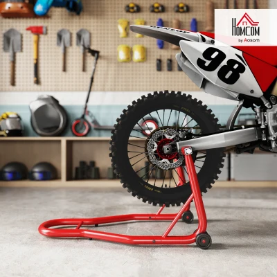 HOMCOM Universal Wheel Lift, Steel-Red