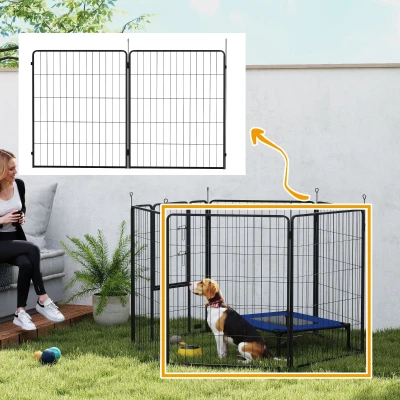 PawHut 2 Piece Dog Pen Expansion Pack for 100cm High Pet Playpen with 3 Stakes, for Small Medium Large Dogs