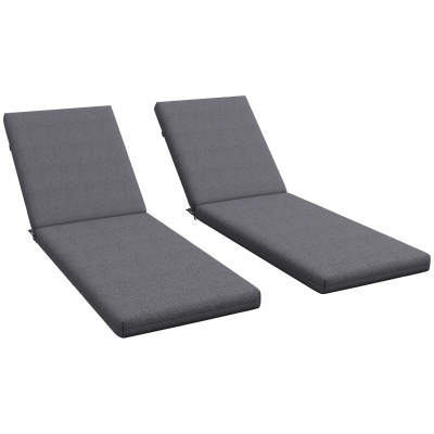 Outsunny Set 2 Perne pentru Șezut și Spătar, Perne pentru Scaune de Interior și Exterior, Gri