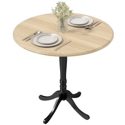 HOMCOM Table Ronde Ø80cm Moderne Bois et Acier Noir
