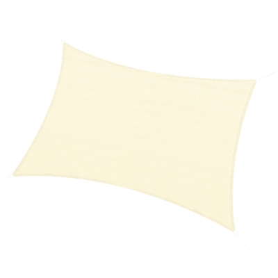 Outsunny Rectangular Shade Sail 3 x 4 m High-Density Polyethylene UV Protection With Storage Bag - Cream