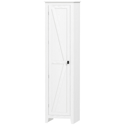 HOMCOM Armoire Buffet Cuisine Bois Blanc 170cm 2 Étagères Ajustables