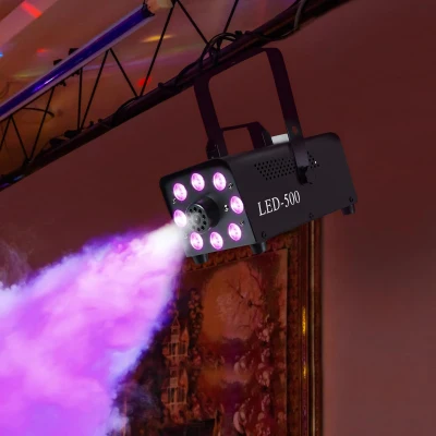HOMCOM Maszyna do mgły 450W z 13 kolorowymi diodami LED RGB