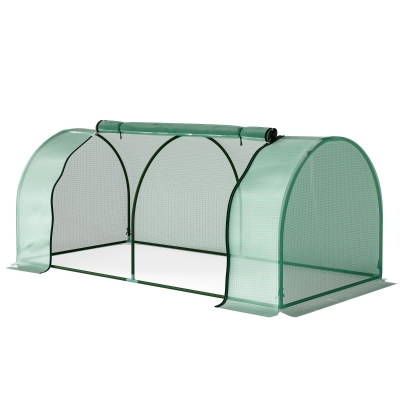 Outsunny Serra da giardino a Tunnel 200x100x80 cm Verde