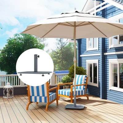 Outsunny Stojak na parasol metalowy 18,5 kg z kółkami, stabilny