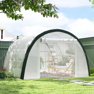 Polytunnel Greenhouse 396L x 300W x 200Hcm White