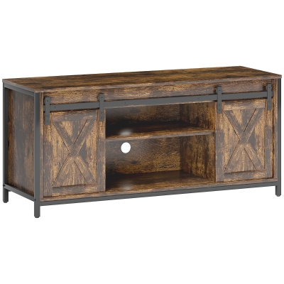 HOMCOM Stolik RTV, do telewizora 60 cali, brązowy, niskie łóżko