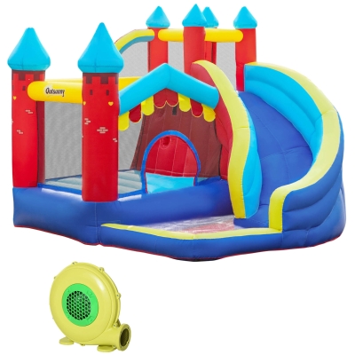 Outsunny Kids Bouncy Castle with Slide & Pool
