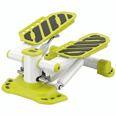 HOMCOM Mini-Stepper, tragbar, rutschfest, Hydraulikzylinder, LCD-Display, Metall/ABS, 48x34x21 cm, Weiß/Gelb