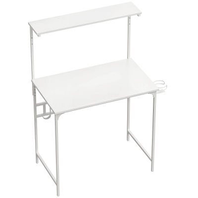HOMCOM Computer Desk with Hutch Shelf, 80cm, White