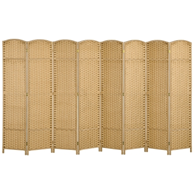 HOMCOM Séparateur Pliable 8 Pièces Bois Naturel Salon/Bureau