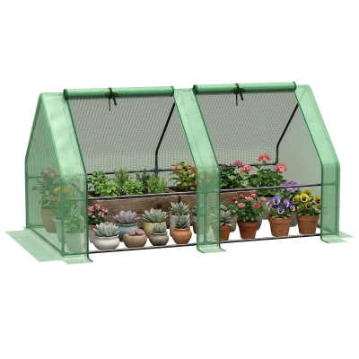 Outsunny Mini Serre Tunnel 180x90x90cm Acier PE Vert