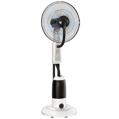 HOMCOM Pedestal Fan with Mist Spray 3 Speeds 2.8L White