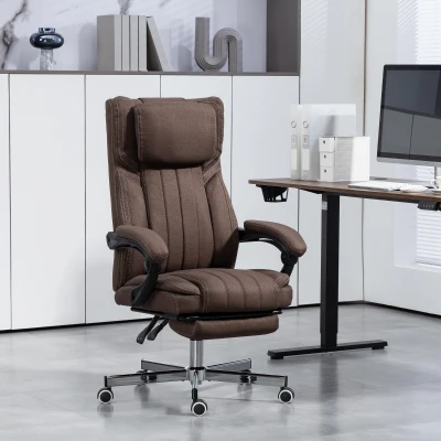 Vinsetto Cadeira de Escritório com 6 Pontos de Massagem por Vibração Reclinável com Altura Ajustável 65x61x101-113 cm Marrom Escuro