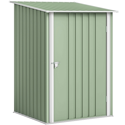 Outsunny Caseta de Jardín Metálica 0,92 m² 100x103x160 cm con 1 Puerta y Cerradura para Almacenamiento Herramientas Verde Claro