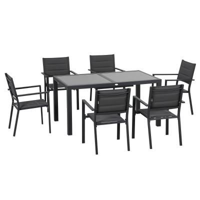 Set de Gradina din Aluminiu 7 Piese cu Masa