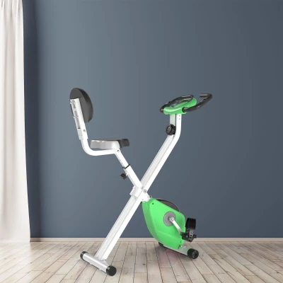 HOMCOM Folding Exercise Bike 8-Level LCD Green