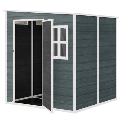 Outsunny Abri Extérieur 6x6 Pieds Porte Verrouillable Gris