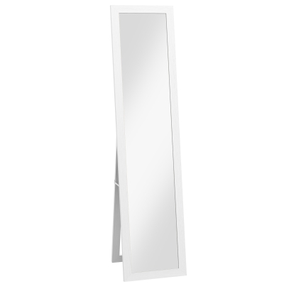 HOMCOM Lustro pełnowymiarowe, lusterko ściennie, 37 cm x 40 cm x 155 cm, z haczykami do montażu, srebrne + białe