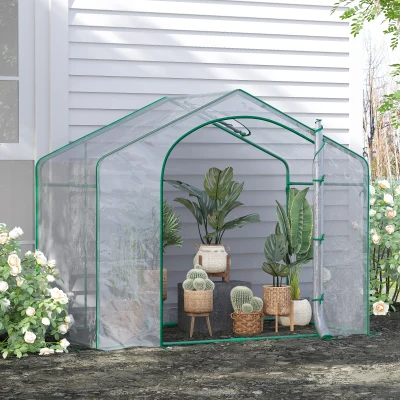 Outsunny Serra da Esterno con Ingresso a Zip 180x100x152 cm