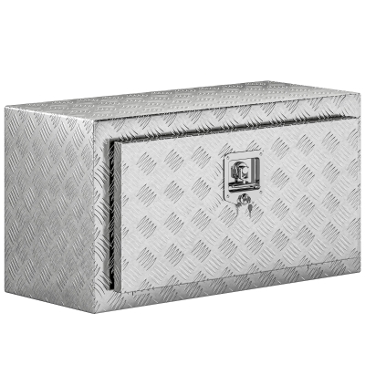 HOMCOM Cutie de scule de 96L din aluminiu cu încuietoare, 2 chei și mâner lateral, 76.2x35.5x40.6 cm, argintiu