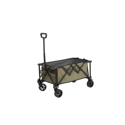 Faltbarer Bollerwagen, für Camping, Einkaufen, 77 x 48 x 45 cm, Armeegrün