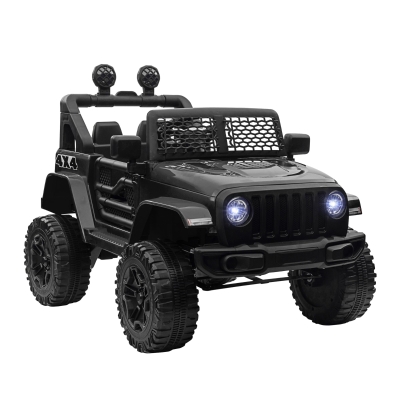 HOMCOM Coche Eléctrico para Niños de +3 Años Vehículo Todoterreno de Batería 12V con Control Remoto 100x65x72 cm Negro
