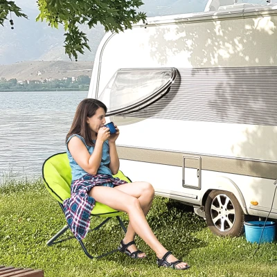 Outsunny Klapstoel klapfauteuil klapzetel campingstoel tuinstoel loungestoel opvouwbaar gestoffeerd