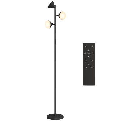 HOMCOM Lampadaire LED Dimmable 3 Têtes Rotatives Noir