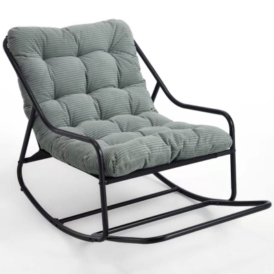 Sedia a dondolo da esterno con cuscino confortevole, Verde chiaro