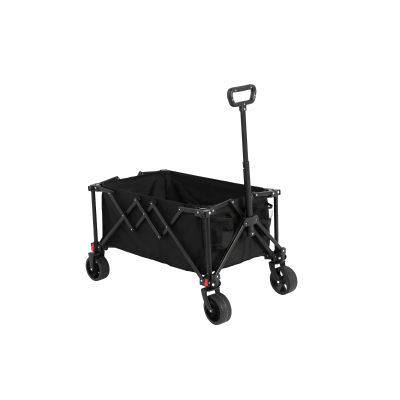 Faltbarer Bollerwagen, für Camping, Einkaufen, 77 x 48 x 45 cm, Schwarz
