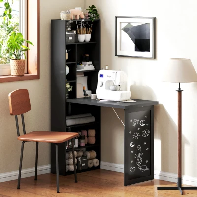 Folding Desk 98cmx51cmx153cm Black