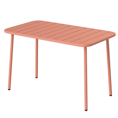 Outsunny Table Extérieure 120x70cm 4 Pers Lattes Rouge