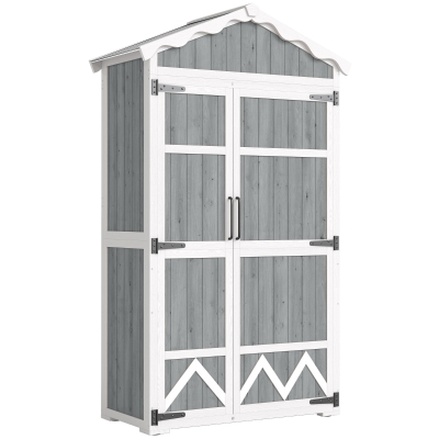 Outsunny Armadio da Giardino 105x55x179 cm Grigio