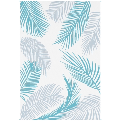 Outsunny Tapis Extérieur Réversible 274x182 cm Bleu Résistant