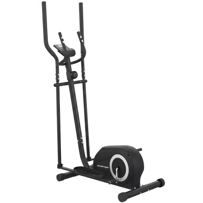 SPORTNOW Bicicletă eliptică, ecran LCD, 8 niveluri rezistență, senzor puls, Bluetooth, suport pentru telefon, 100x52x153cm, Gri