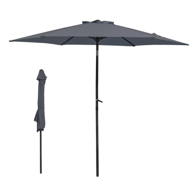 Sonnenschirm Ø 270 cm, knickbar & beidseitig neigbar, 270x270x234 cm, Dunkelgrau