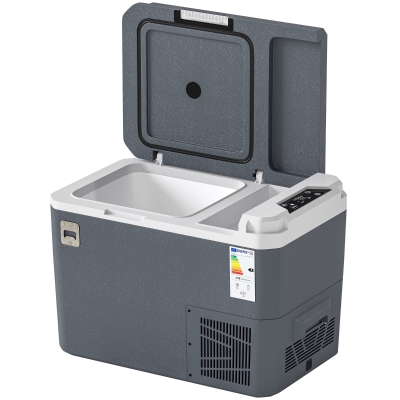 Outsunny Nevera Portátil Eléctrica 25L con Compresor Control por App Pantalla LED Asa Modos ECO y MAX de -20℃ a +20 ℃ Gris