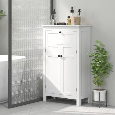 HOMCOM Mobiletto da bagno 60x30x102.5cm Bianco