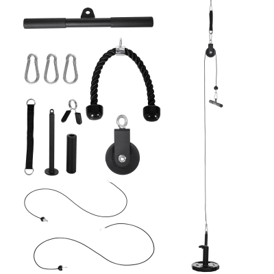 SPORTNOW Sistema de Polea de Cable de Peso para Gimnasio para Tracción LAT Rizo de Bíceps Tríceps Brazo Hombros y Espalda