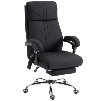 Vinsetto Massage Office Chair with Footrest Heated Black