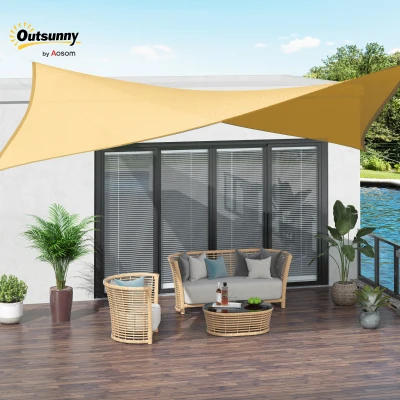 Outsunny 3x4 m Sun Shade Sail-Sand