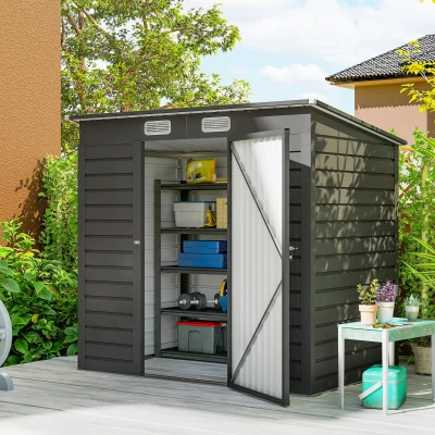 Garden Storage Shed 191W x 130D x 166.5/183Hcm Grey