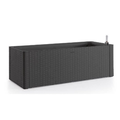 STEFANPLAST Bac a fleurs/Jardiniere rectangulaire NATURAL DELUX - 100x43xH33cm - 90 + 6,5L dans la réserve - Anthracite