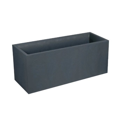 Jardiniere - EDA - Volcania - 98 L - Intérieur / Extérieur - Décor Pierre - 99,5 x 39 x H. 43 cm - Gris Anthracite