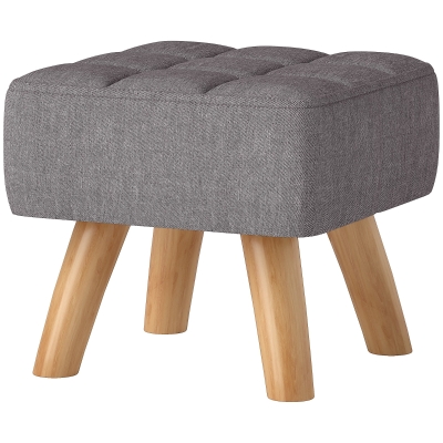 HOMCOM Repose-Pieds Gris Imitation Lin Pieds Bois 110kg