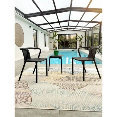 Lot composé de 2 fauteuils de jardin - CITY GARDEN - DIEGO-FT - Gris anthracite - Empilables