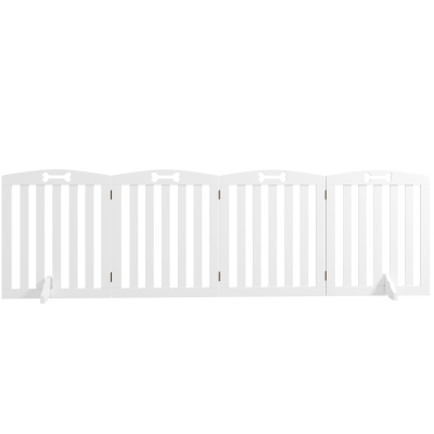 PawHut Barrière de sécurité chien barrière pliable pour chien pieds de support pointes antidérapantes 207,5 x 30 x 61 cm blanc