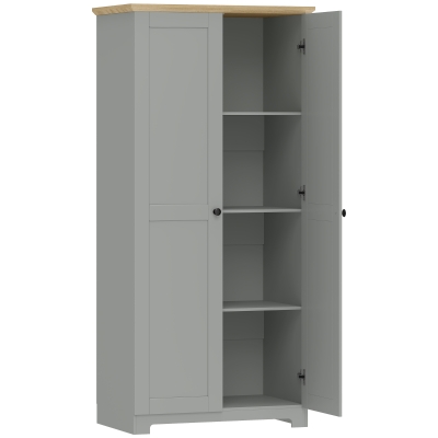 HOMCOM Freestanding Kitchen Cupboard Storage Cabinet 172cm Grey